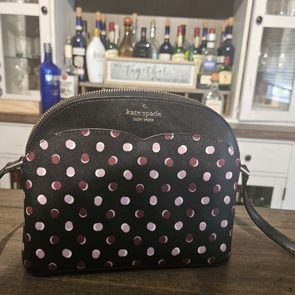 Kate Spade New York Payton Fiesta Dot Dome Crossbody, Black Multi - Picture 1 of 10